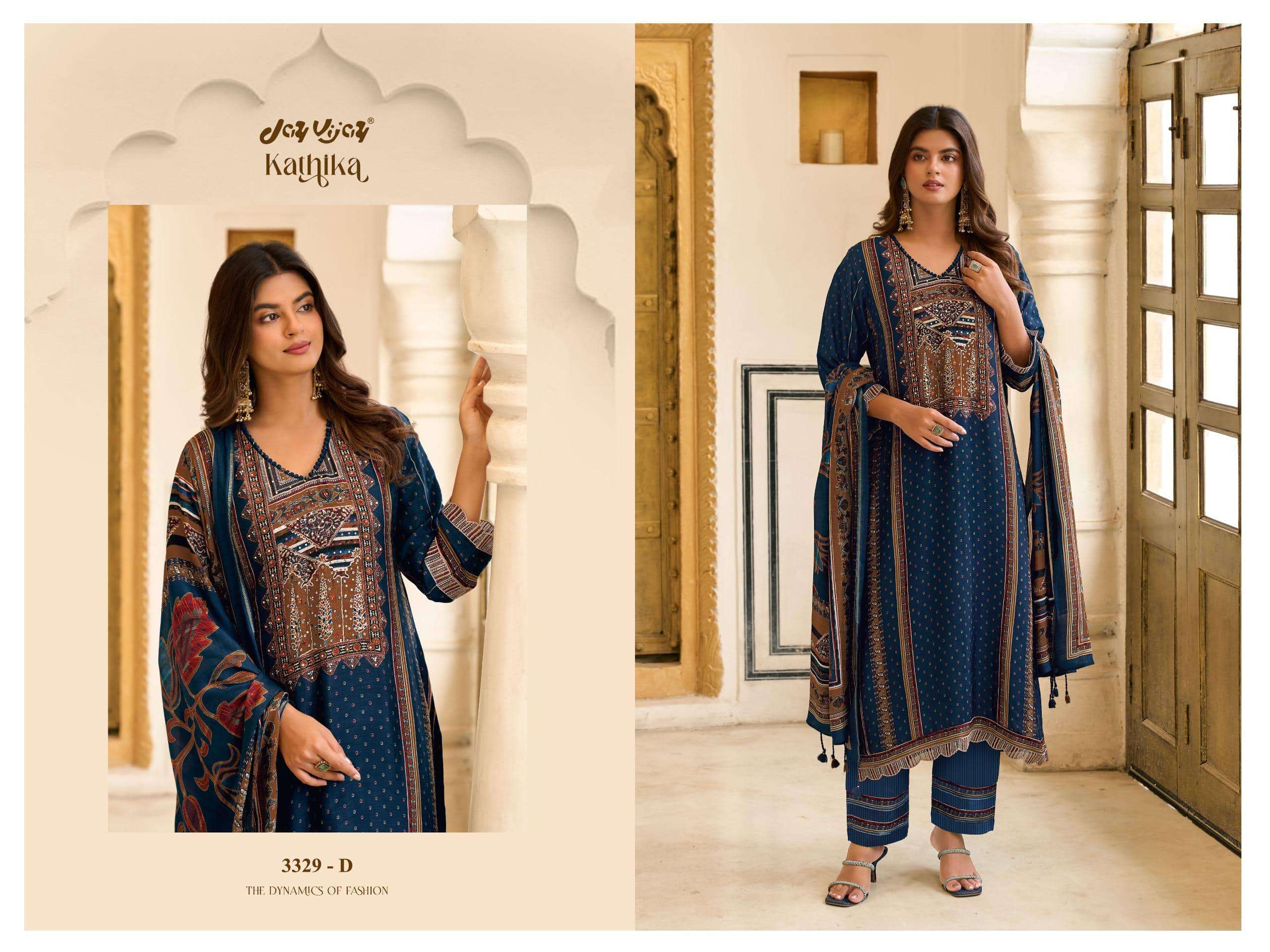 Jay Vijay Kathika 3329 Bemberg Silk Salwar Suit