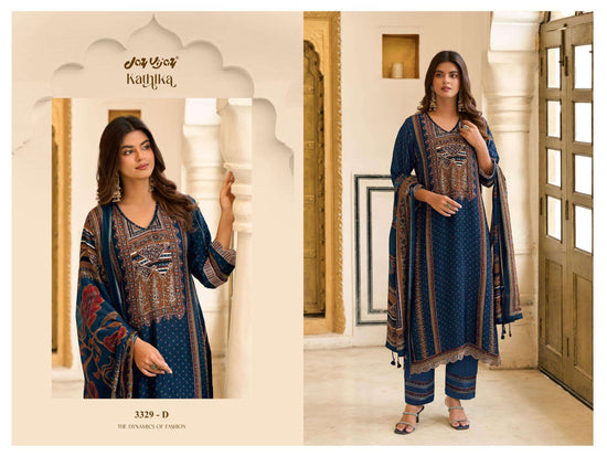 Jay Vijay Kathika 3329 Bemberg Silk Salwar Suit