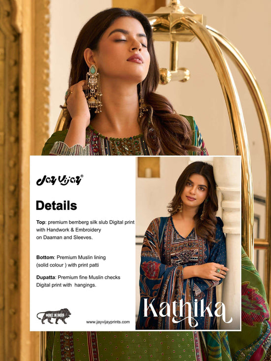 Jay Vijay Kathika 3329 Bemberg Silk Salwar Suit