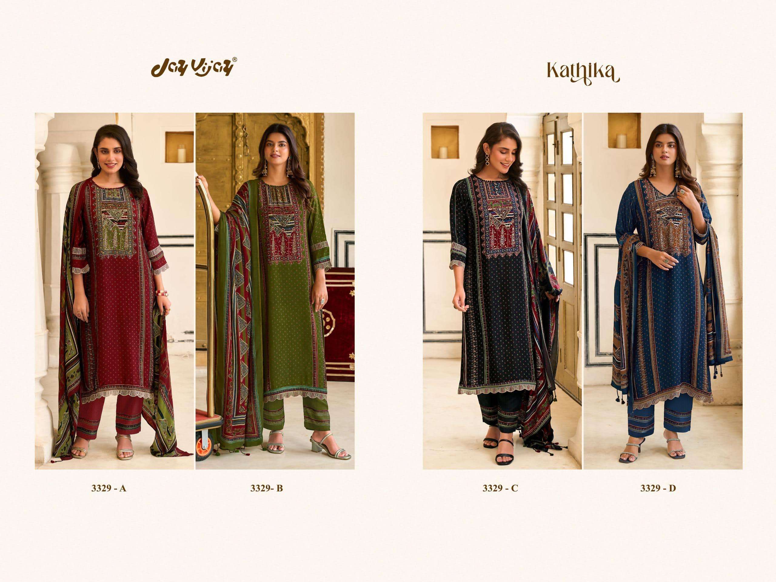 Jay Vijay Kathika 3329 Bemberg Silk Salwar Suit