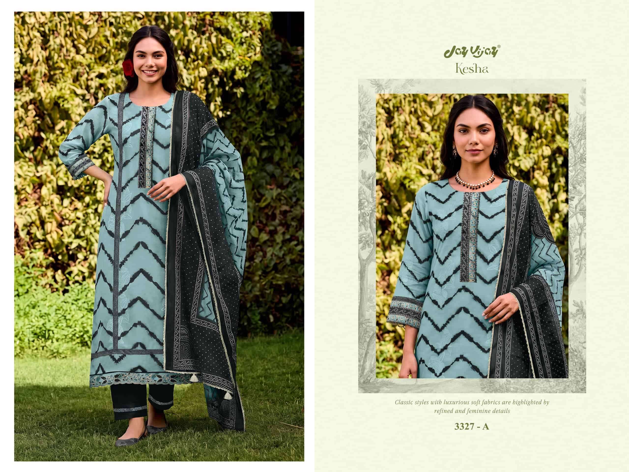 Jay Vijay Kesha 3327 Premium Cotton Embroidered Salwar Suit Set