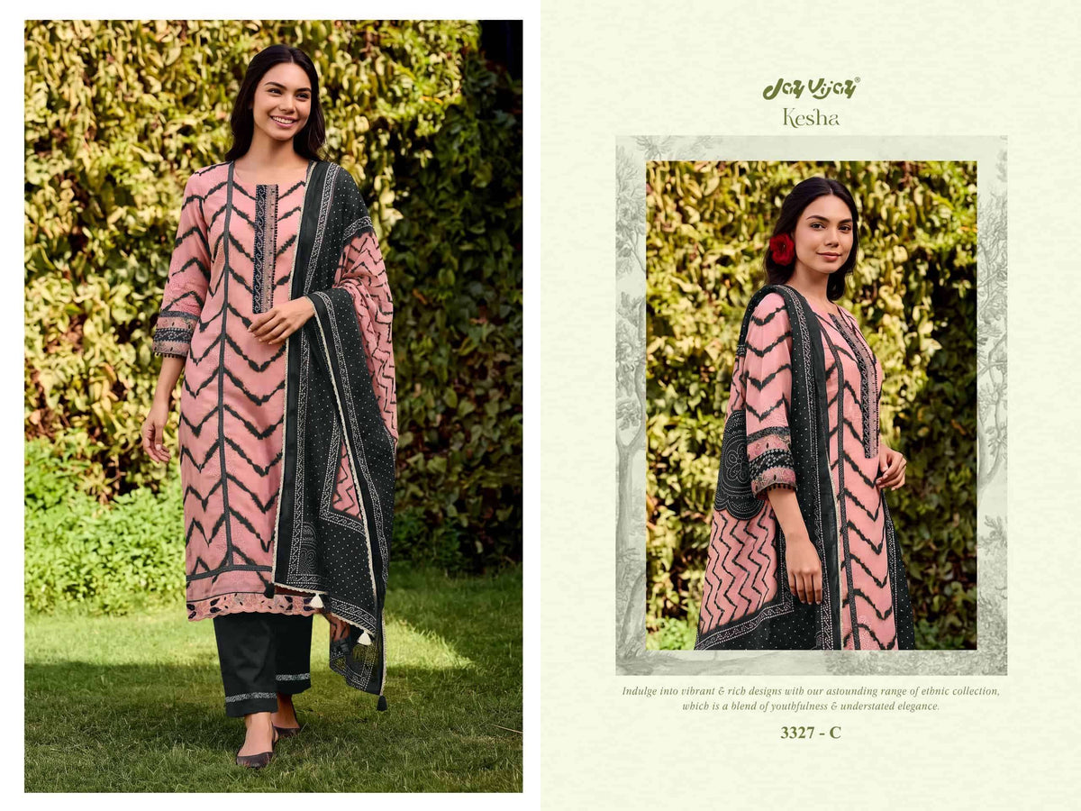 Jay Vijay Kesha 3327 Premium Cotton Embroidered Salwar Suit Set