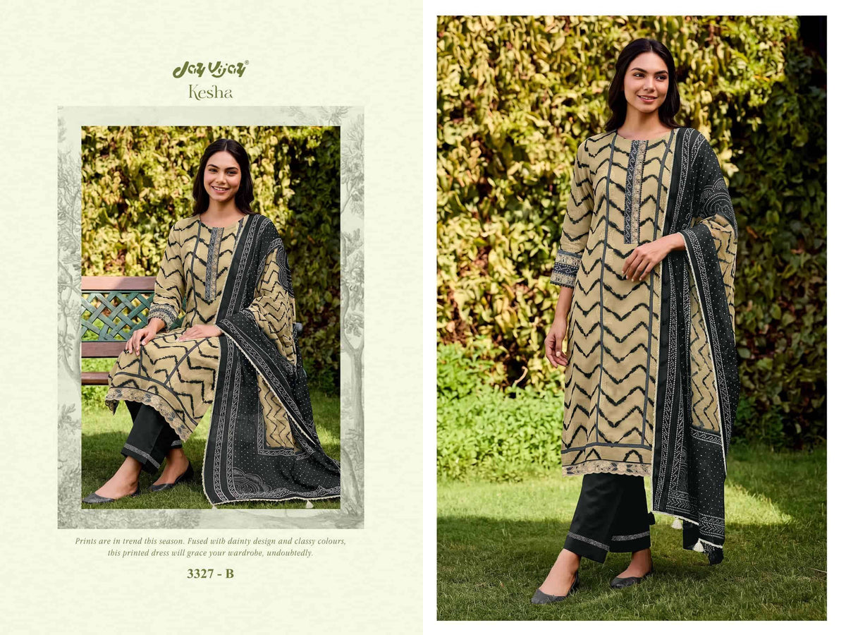 Jay Vijay Kesha 3327 Premium Cotton Embroidered Salwar Suit Set