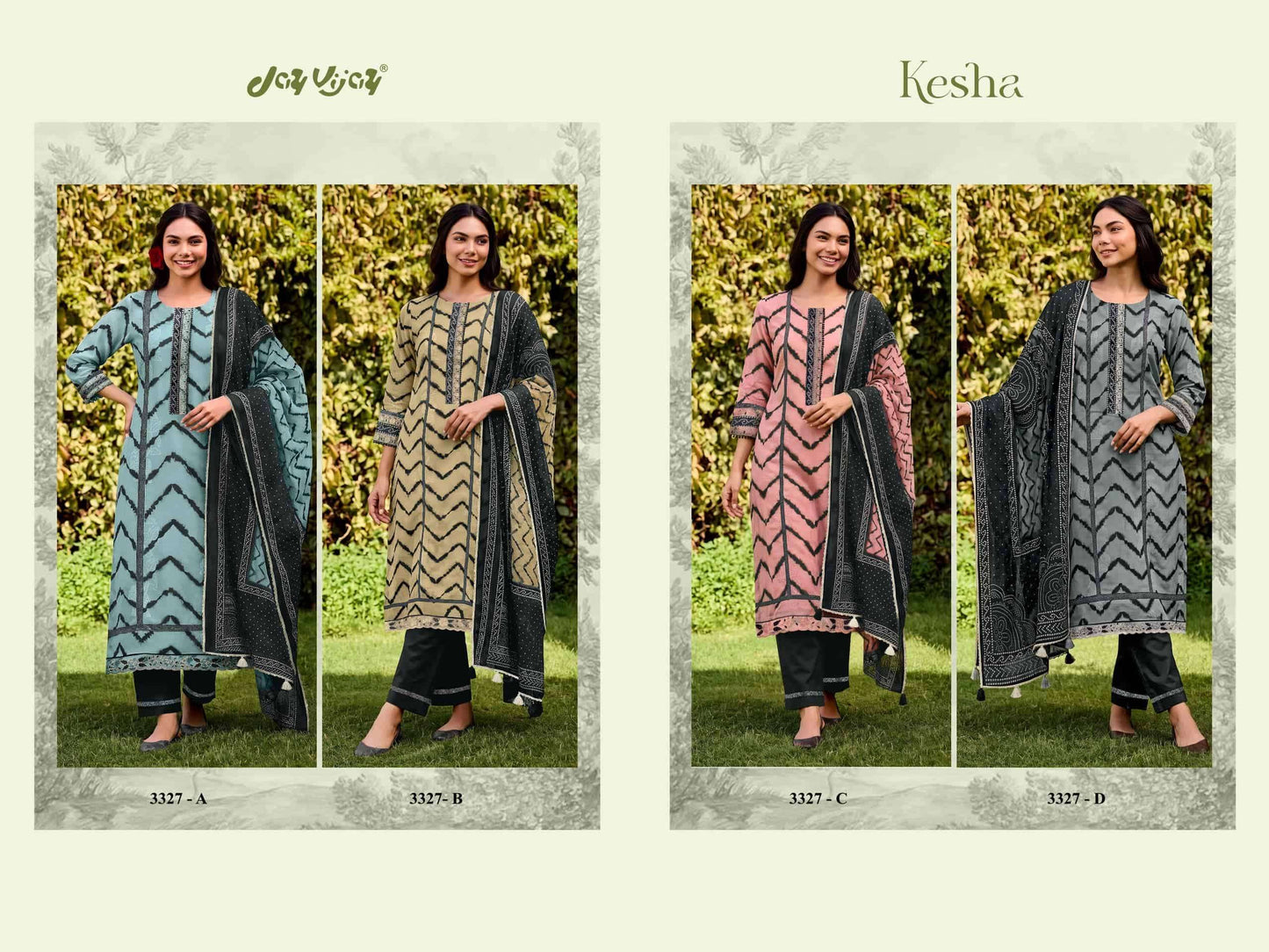 Jay Vijay Kesha 3327 Premium Cotton Embroidered Salwar Suit Set