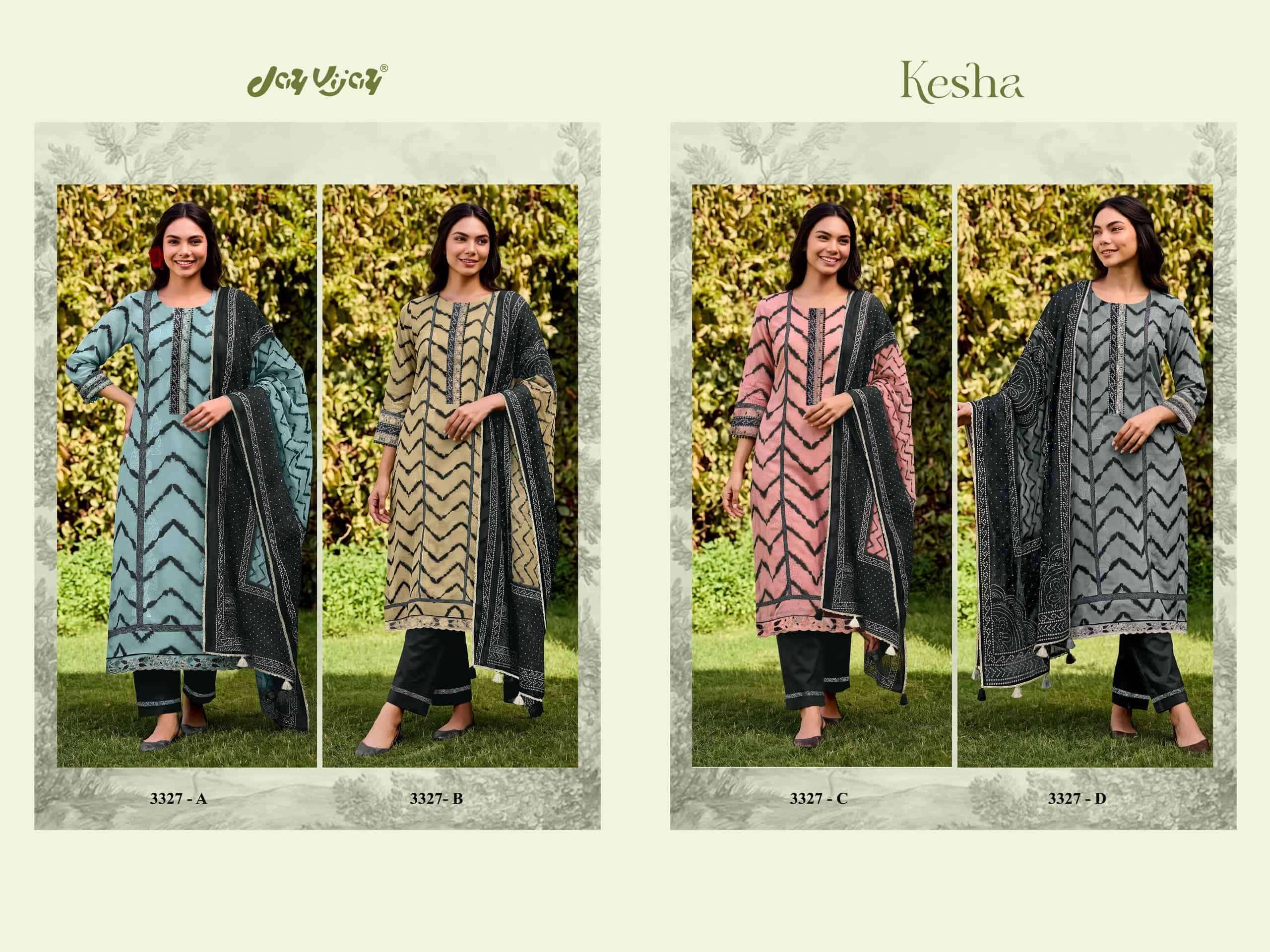 Jay Vijay Kesha 3327 Premium Cotton Embroidered Salwar Suit Set