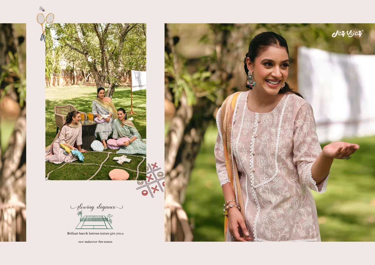 Jay Vijay Khel Kud South Cotton Hand Block Print Dress Material