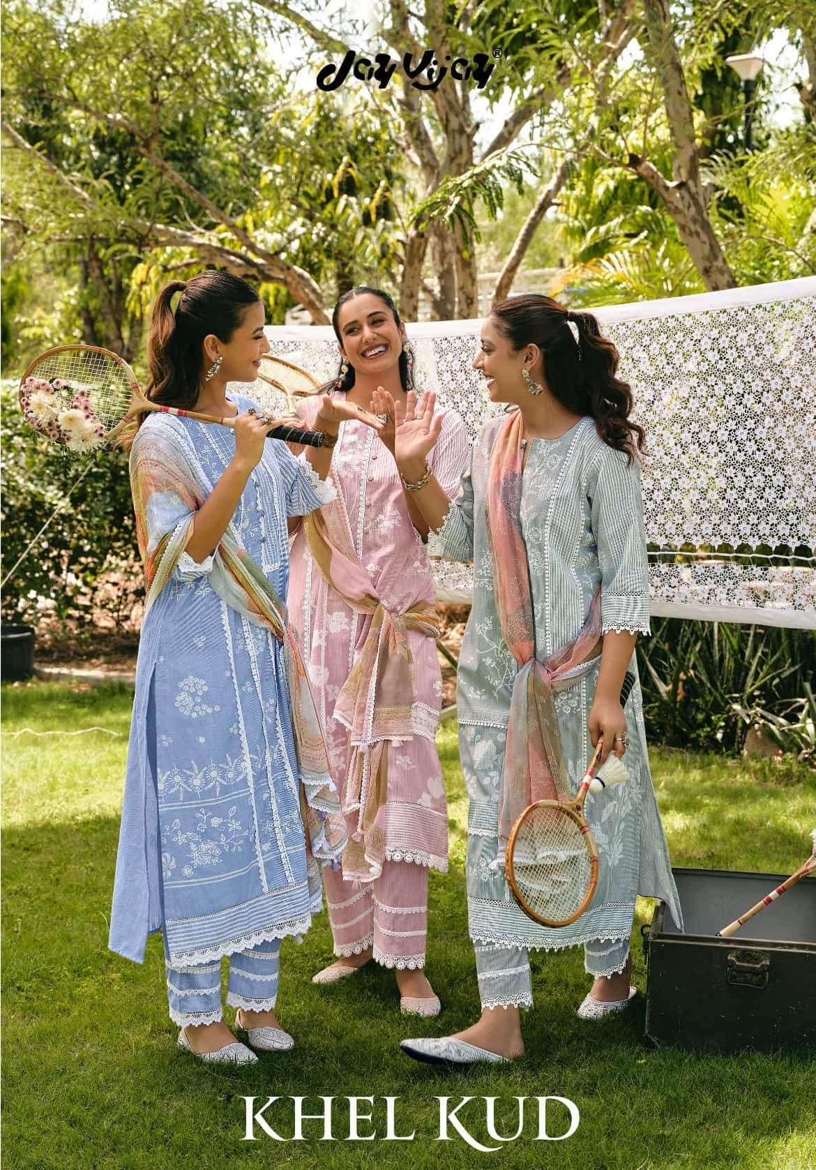 Jay Vijay Khel Kud South Cotton Hand Block Print Dress Material