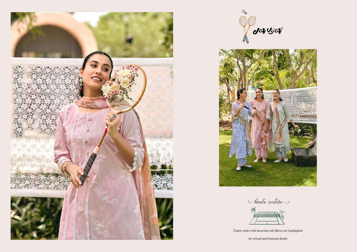 Jay Vijay Khel Kud South Cotton Hand Block Print Dress Material