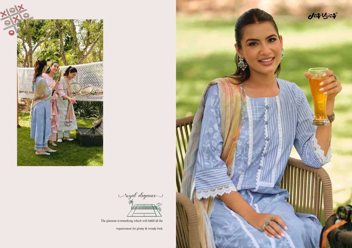 Jay Vijay Khel Kud South Cotton Hand Block Print Dress Material