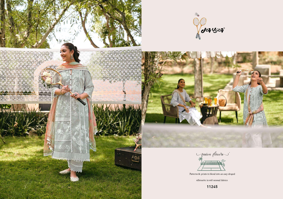 Jay Vijay Khel Kud South Cotton Hand Block Print Dress Material