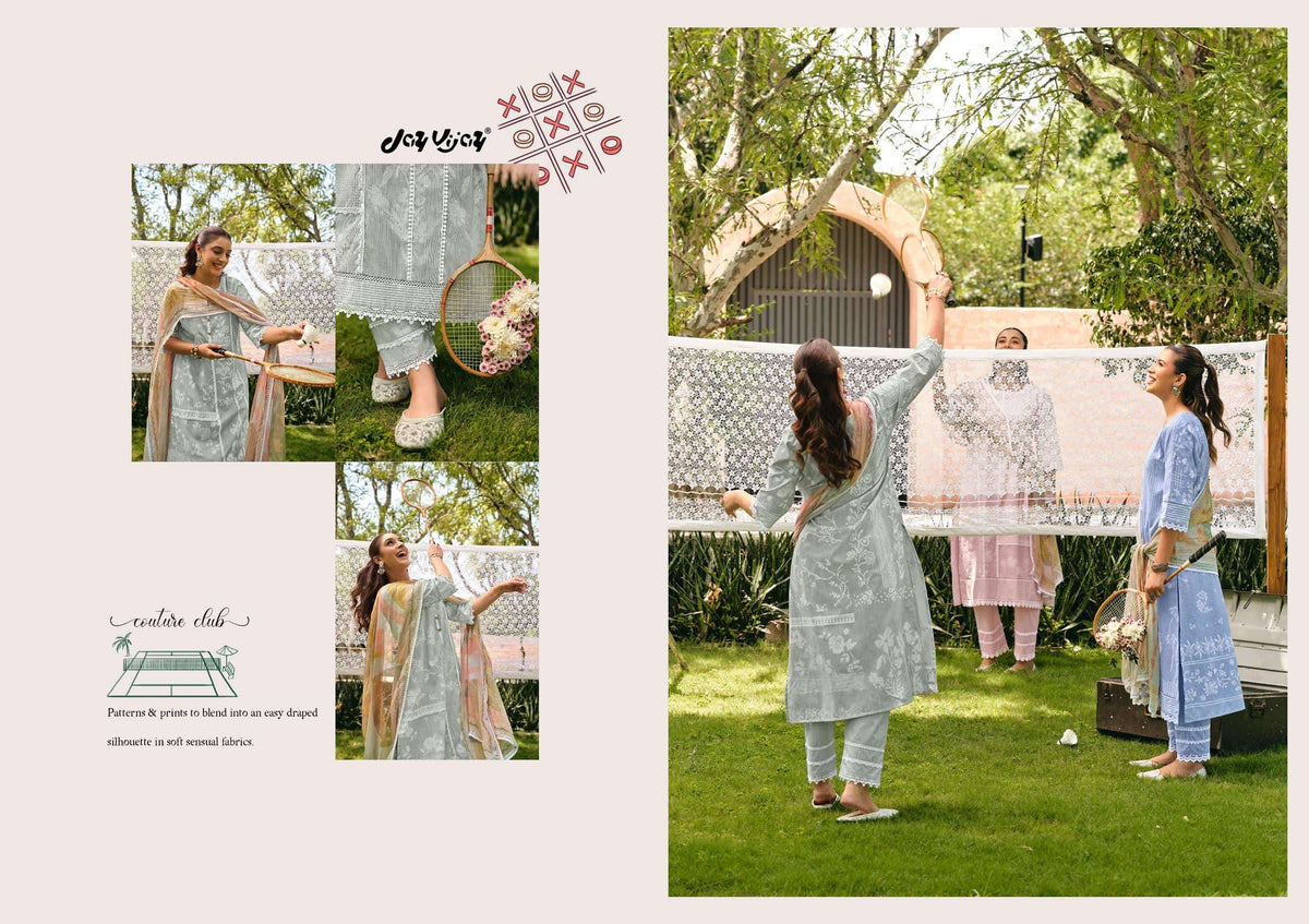 Jay Vijay Khel Kud South Cotton Hand Block Print Dress Material