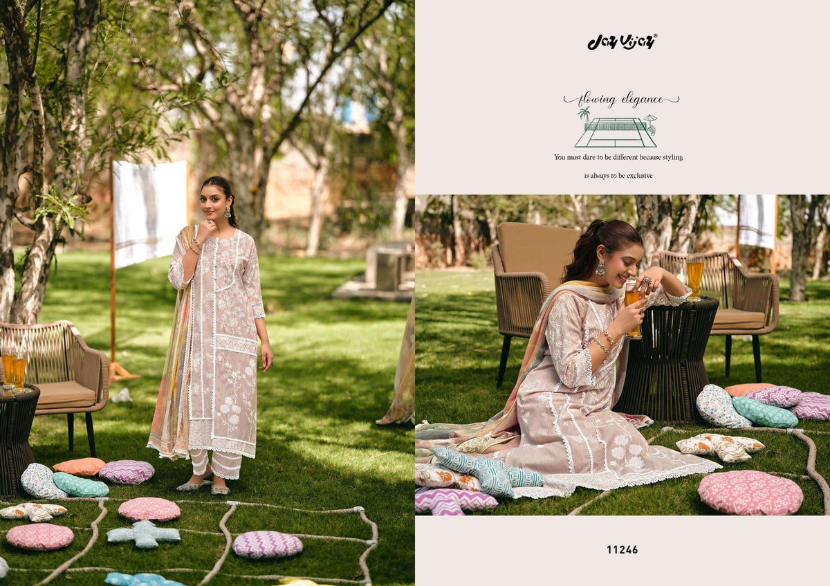 Jay Vijay Khel Kud South Cotton Hand Block Print Dress Material