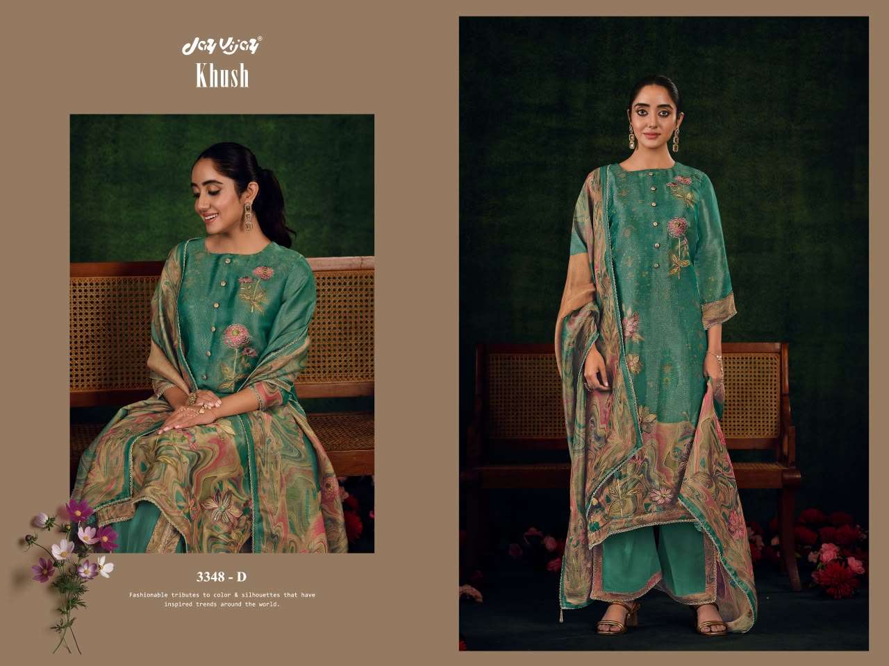 Jay Vijay Khush 3348 Bemberg Silk Dress Material