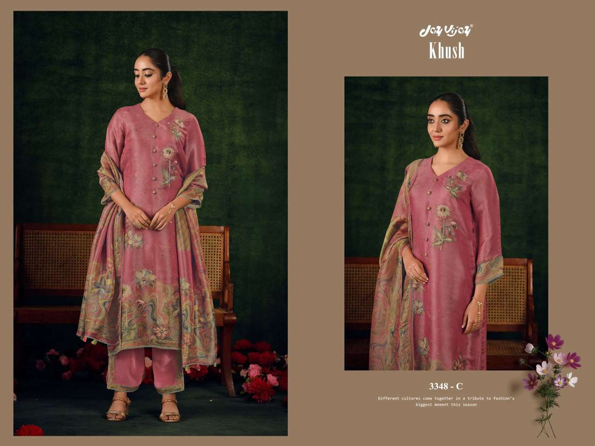 Jay Vijay Khush 3348 Bemberg Silk Dress Material
