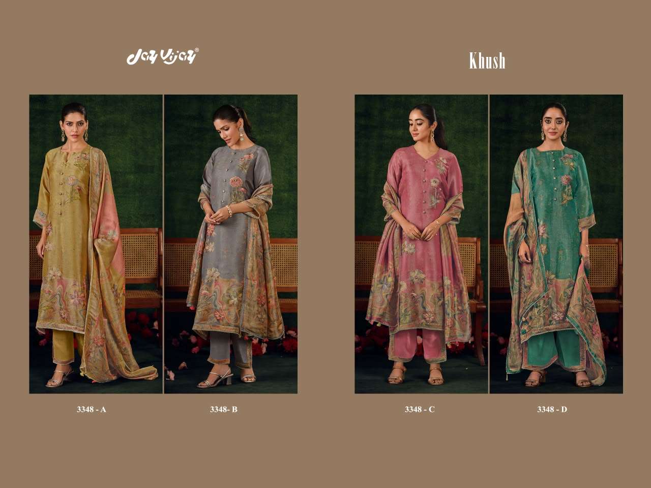 Jay Vijay Khush 3348 Bemberg Silk Dress Material