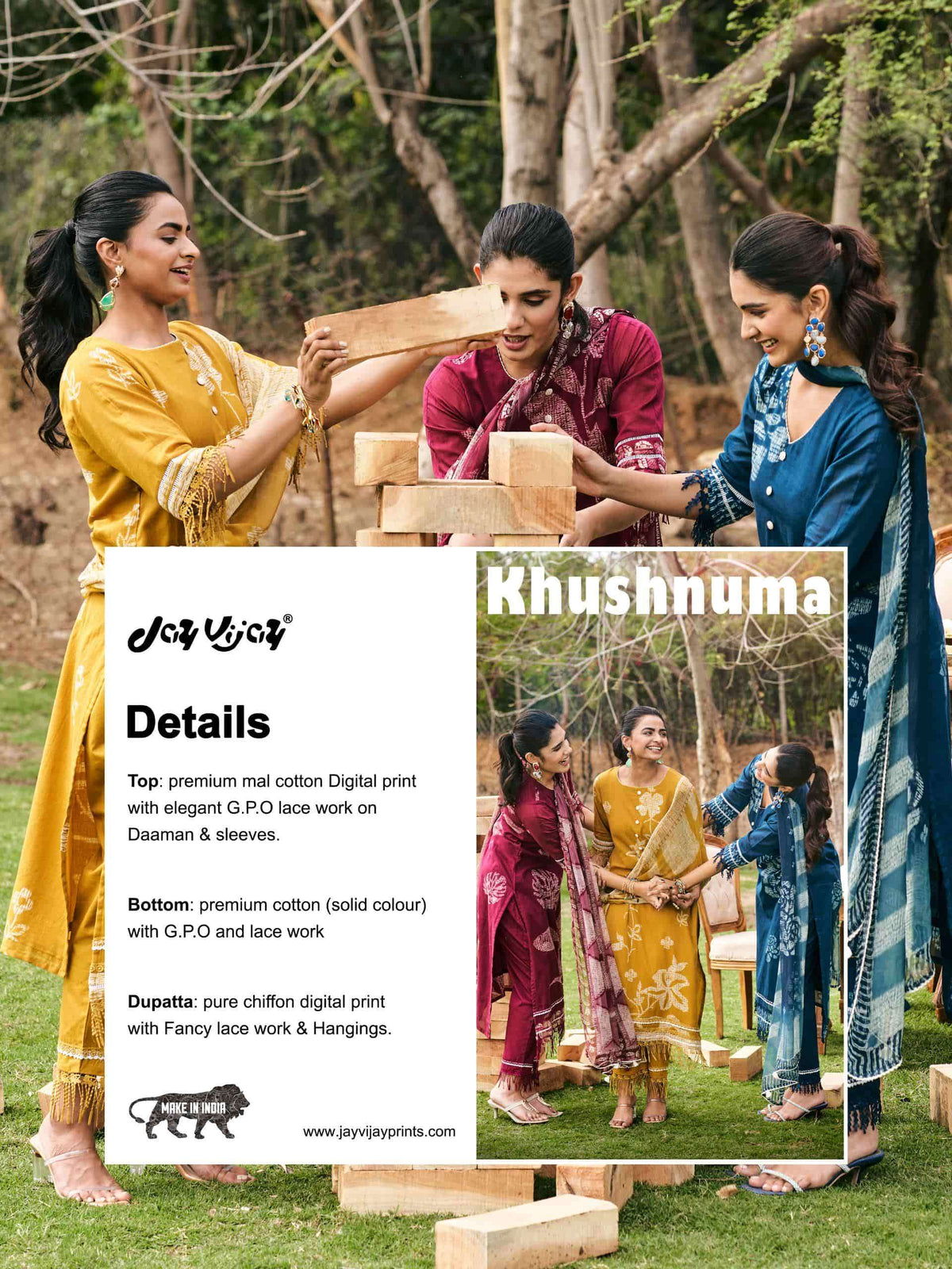 Jay Vijay Khushnuma Premium Mal Cotton Dress Material
