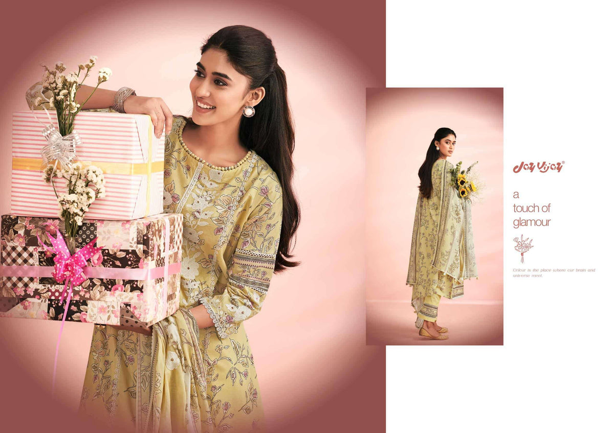 Jay Vijay Knock Knock Premium Cotton Dress Material - Amrah Wholesale