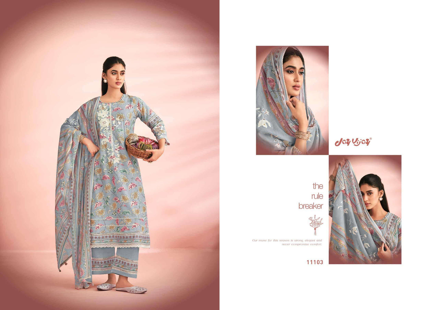 Jay Vijay Knock Knock Premium Cotton Dress Material - Amrah Wholesale