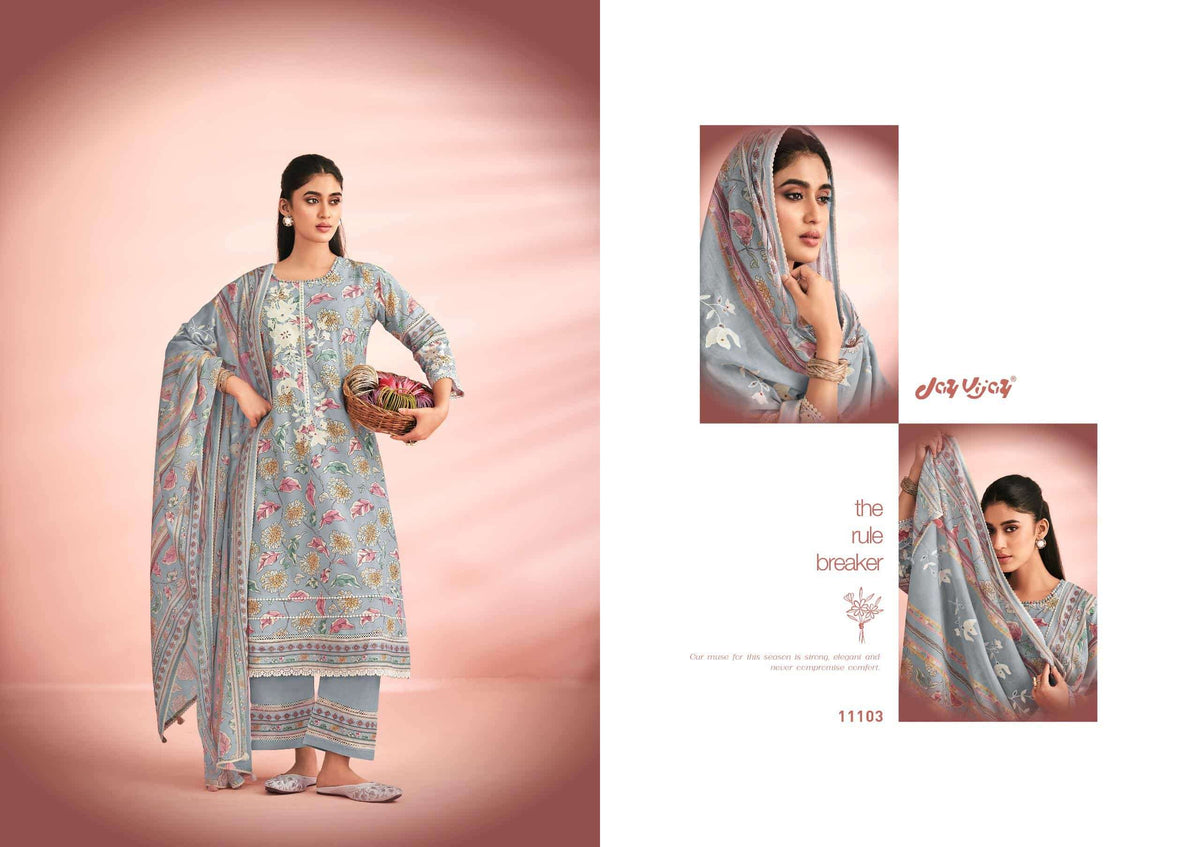 Jay Vijay Knock Knock Premium Cotton Dress Material - Amrah Wholesale