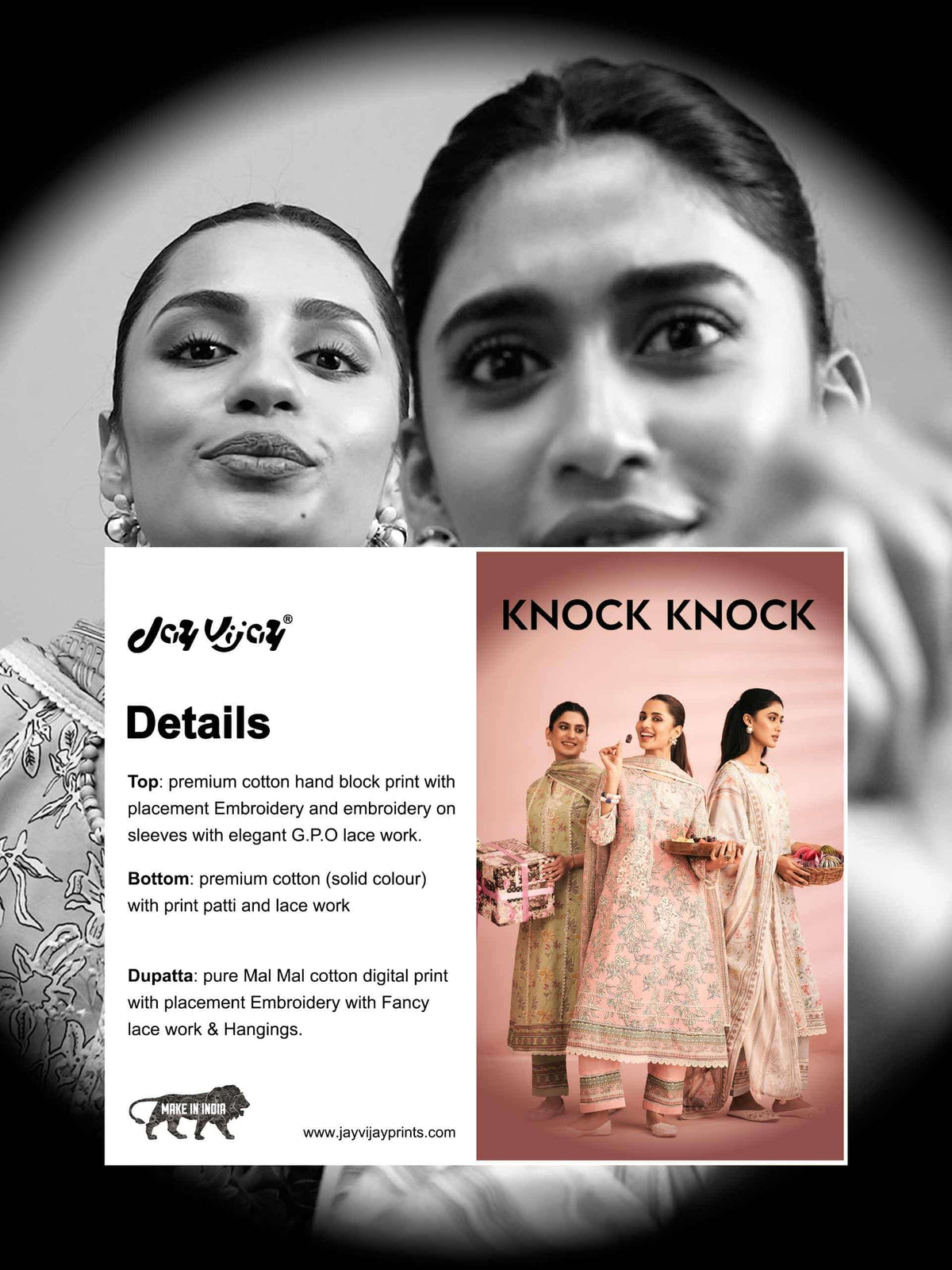 Jay Vijay Knock Knock Premium Cotton Dress Material - Amrah Wholesale