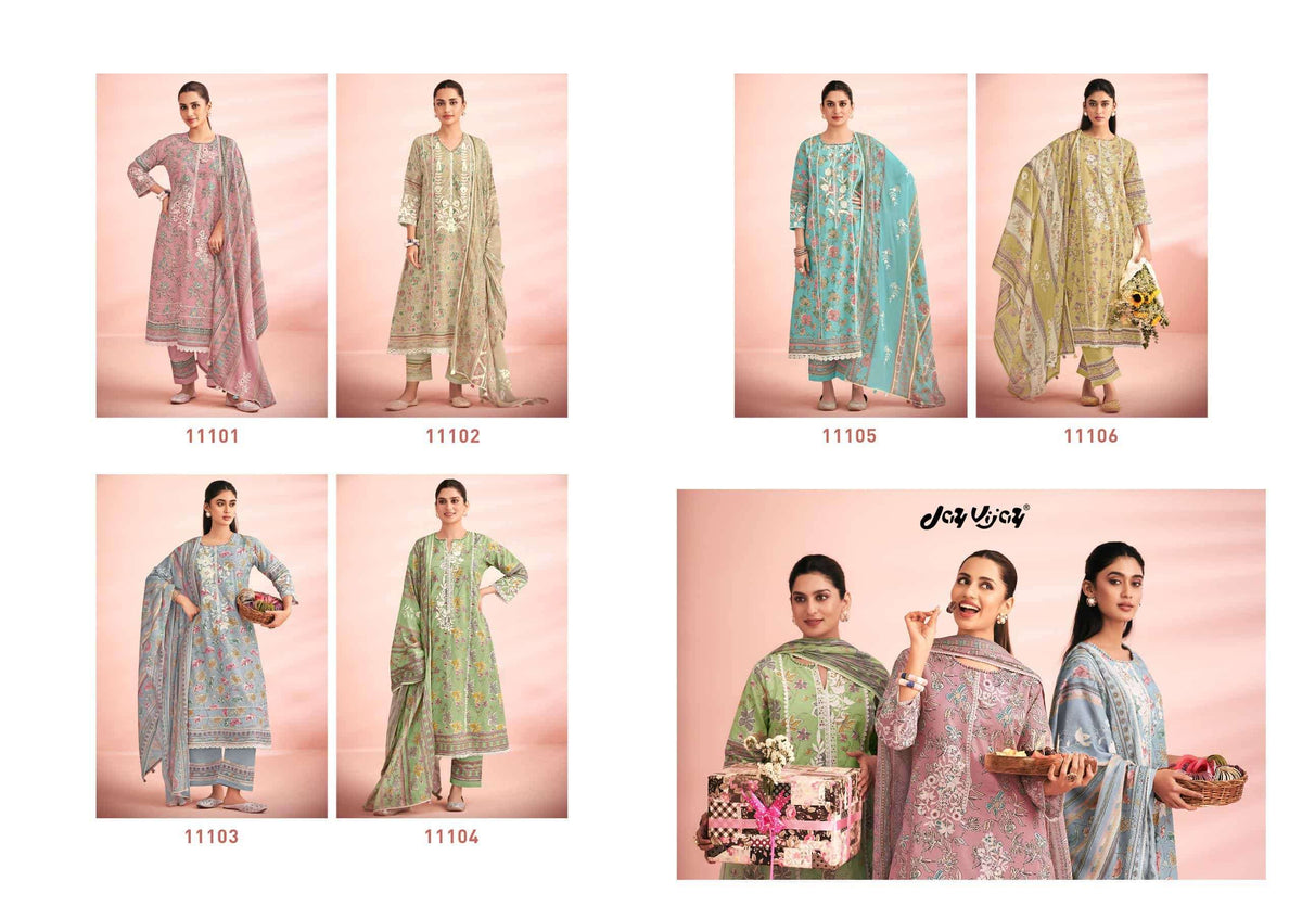 Jay Vijay Knock Knock Premium Cotton Dress Material - Amrah Wholesale