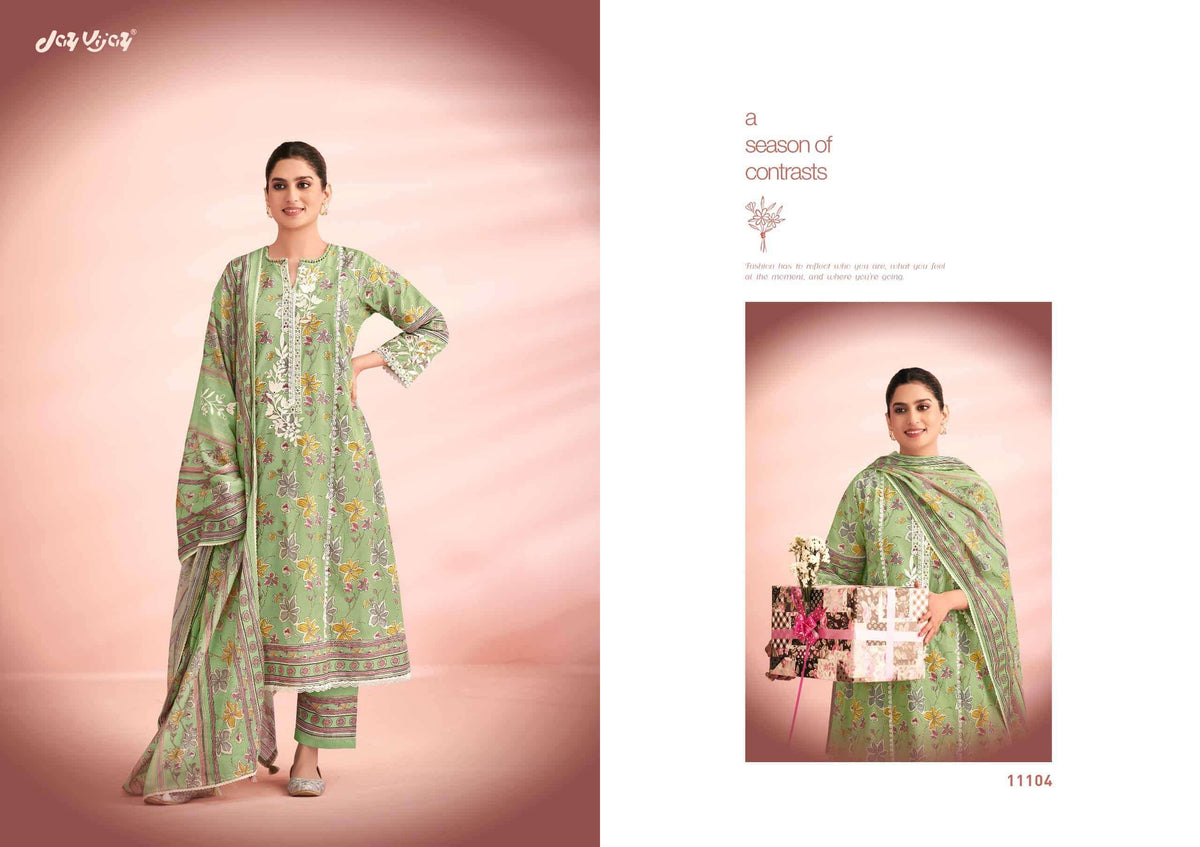 Jay Vijay Knock Knock Premium Cotton Dress Material - Amrah Wholesale