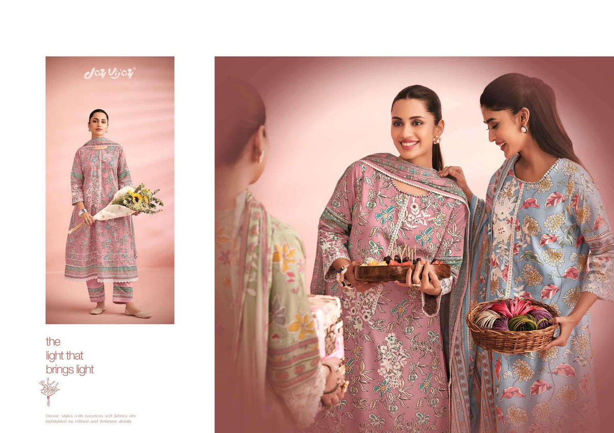 Jay Vijay Knock Knock Premium Cotton Dress Material - Amrah Wholesale