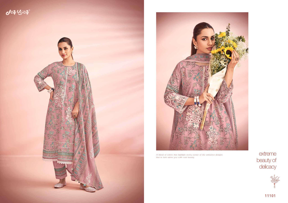 Jay Vijay Knock Knock Premium Cotton Dress Material - Amrah Wholesale