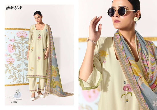 Jay Vijay Lotus Chanderi Embroidered Dress Material - Amrah Wholesale