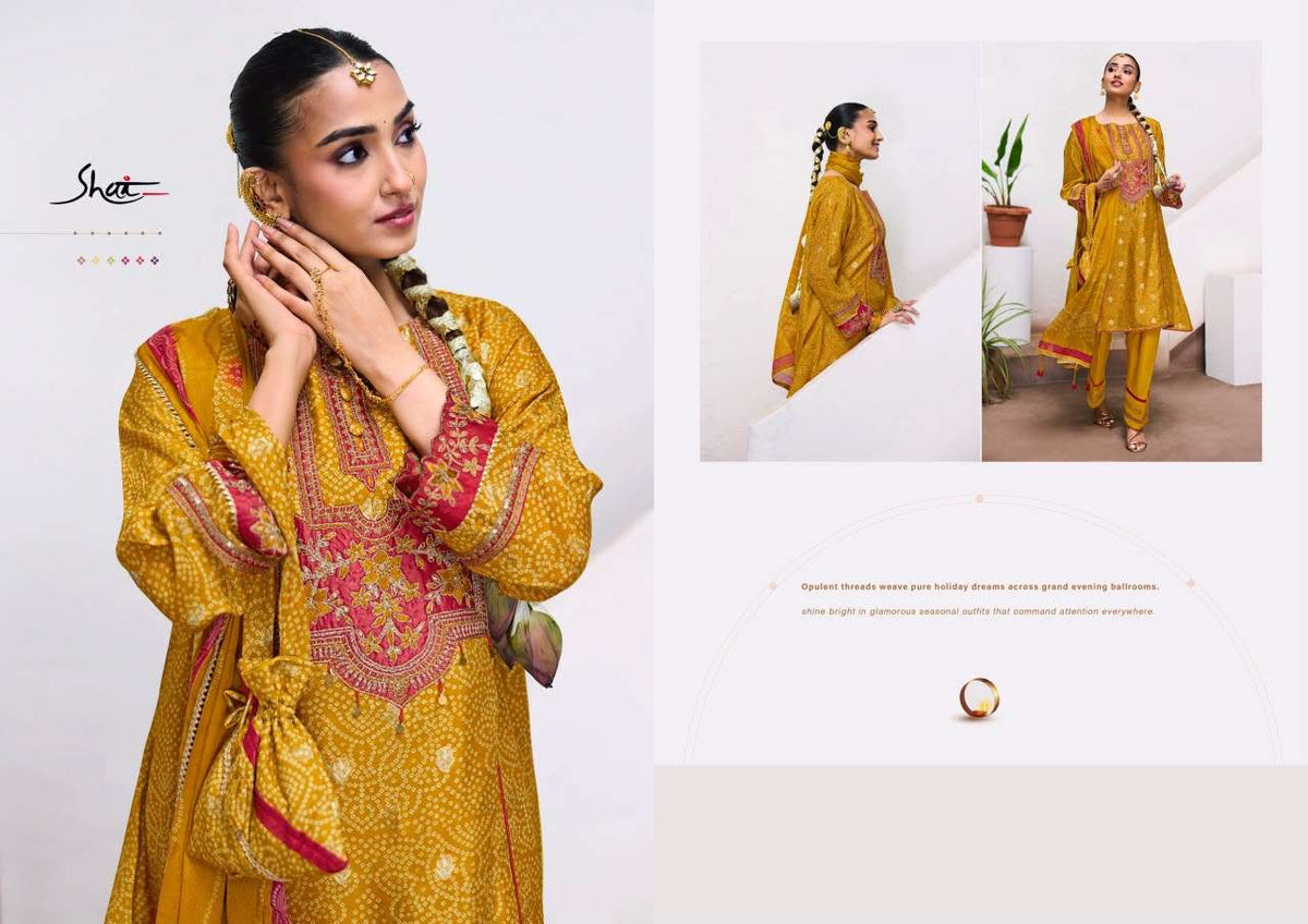 Jay Vijay Mahotsav Pure Bemberg Silk Jacquard Dress Material