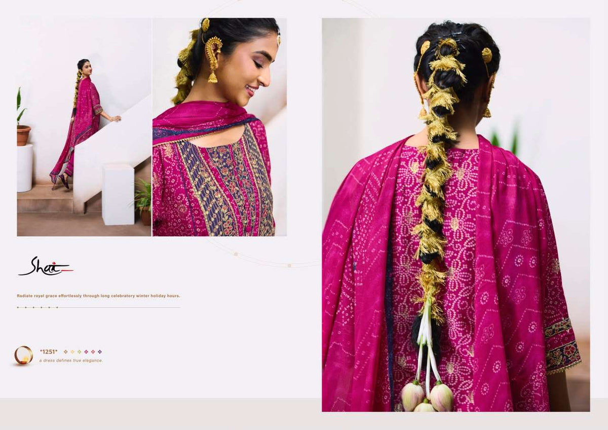 Jay Vijay Mahotsav Pure Bemberg Silk Jacquard Dress Material