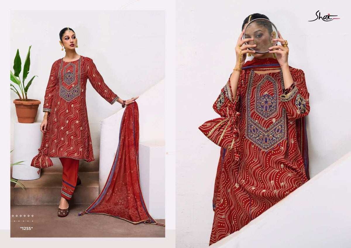 Jay Vijay Mahotsav Pure Bemberg Silk Jacquard Dress Material