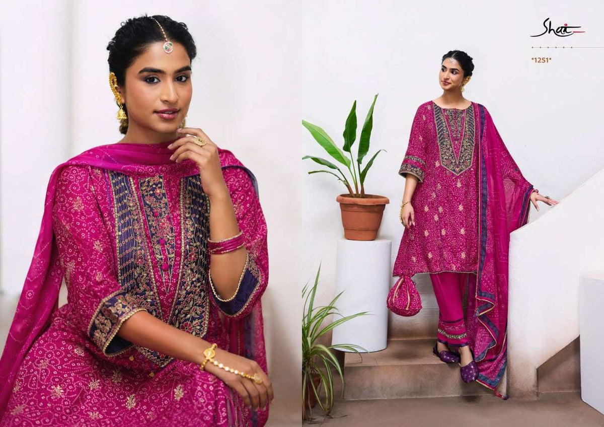 Jay Vijay Mahotsav Pure Bemberg Silk Jacquard Dress Material