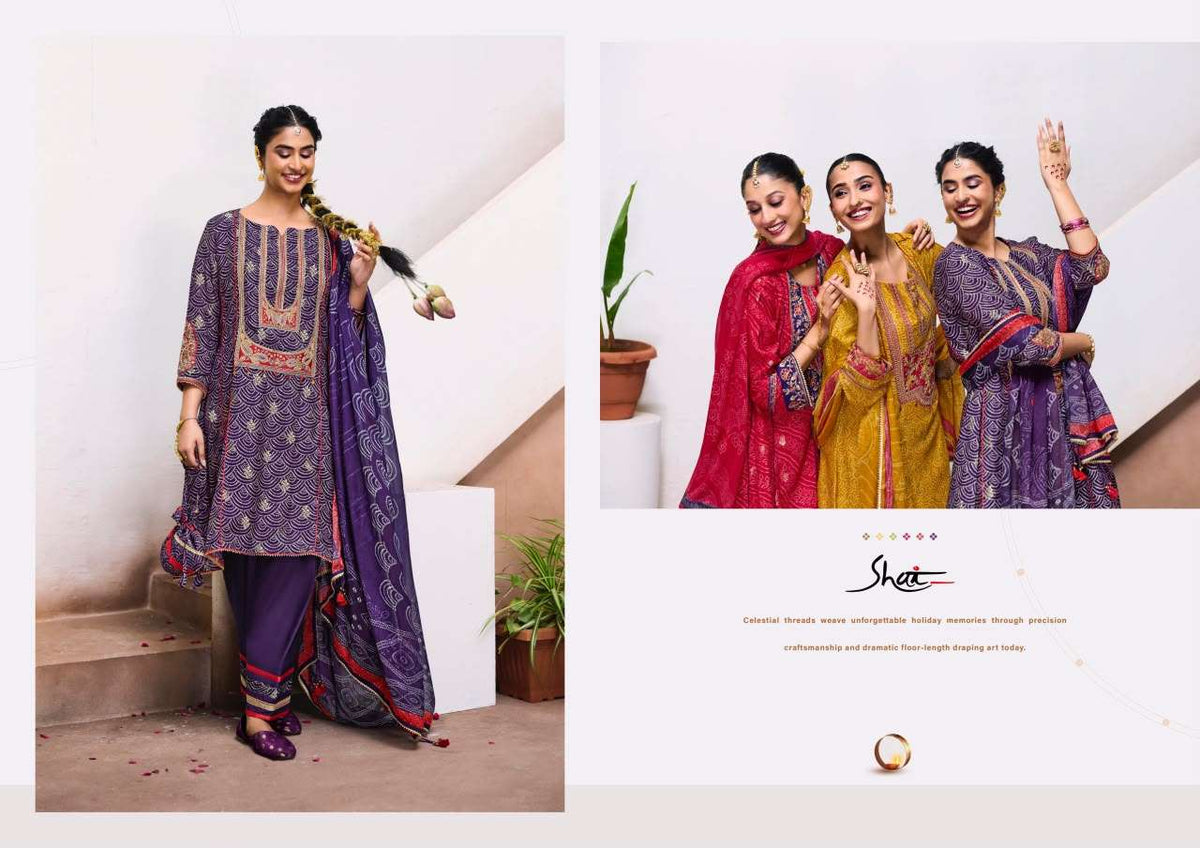 Jay Vijay Mahotsav Pure Bemberg Silk Jacquard Dress Material