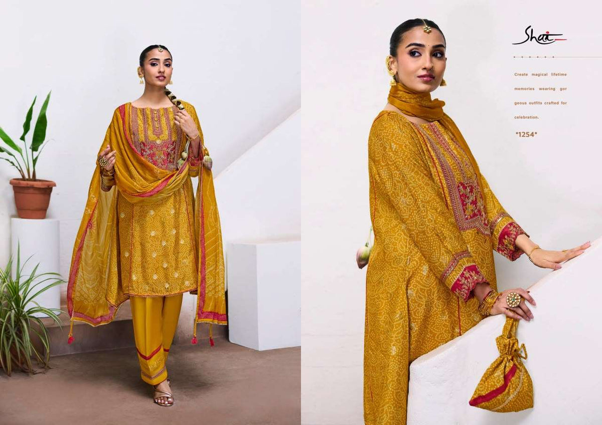 Jay Vijay Mahotsav Pure Bemberg Silk Jacquard Dress Material