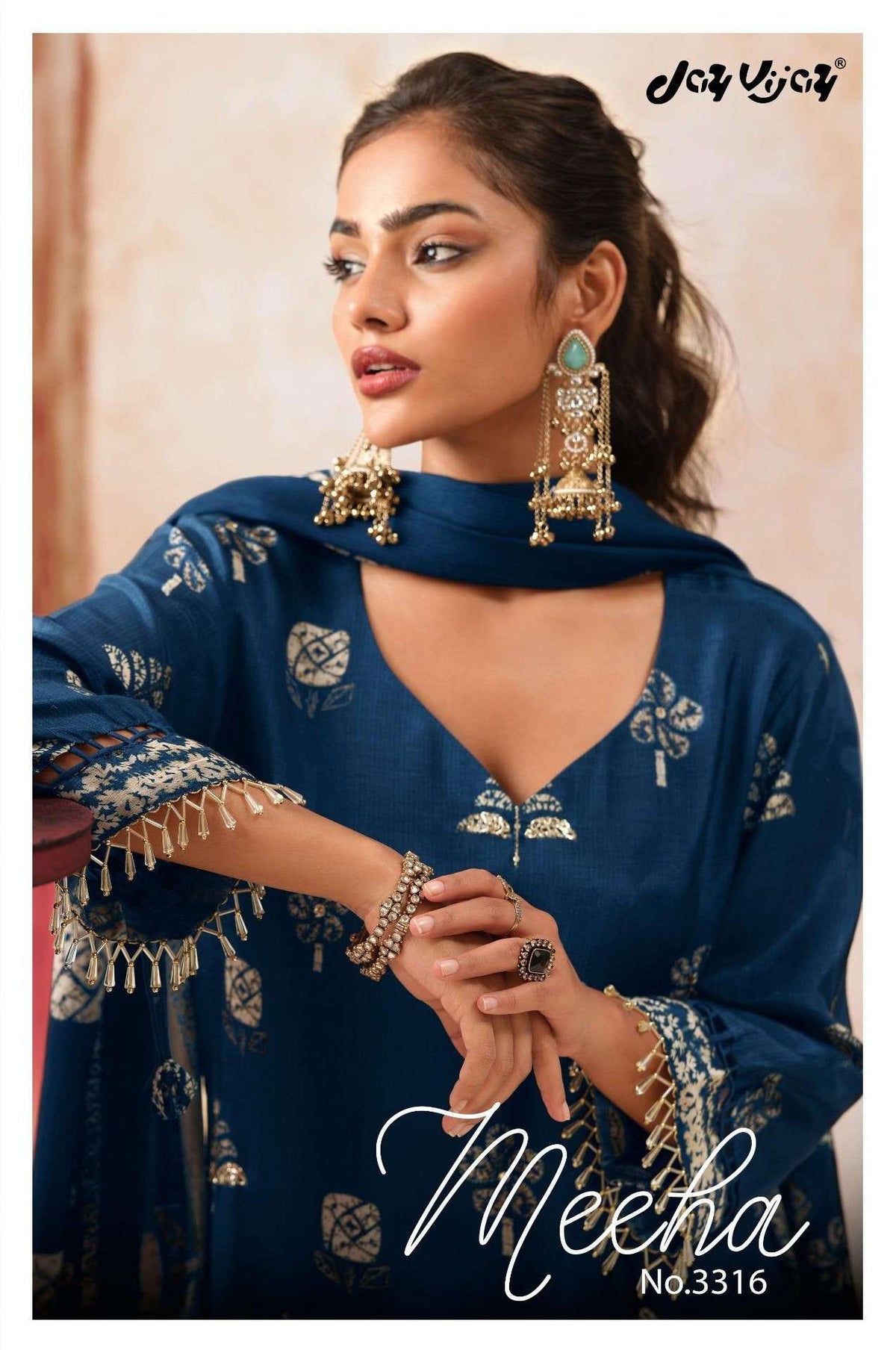 Jay Vijay Meeha 3316 Premium Bemberg Silk Dress Material - Amrah Wholesale