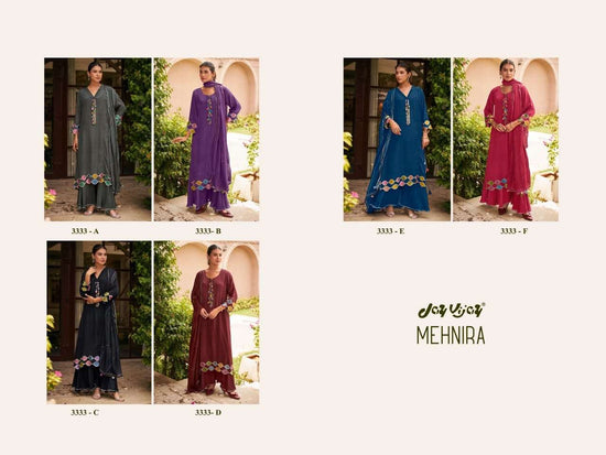 Jay Vijay Mehnira 3333 Natural Crape Dress Material