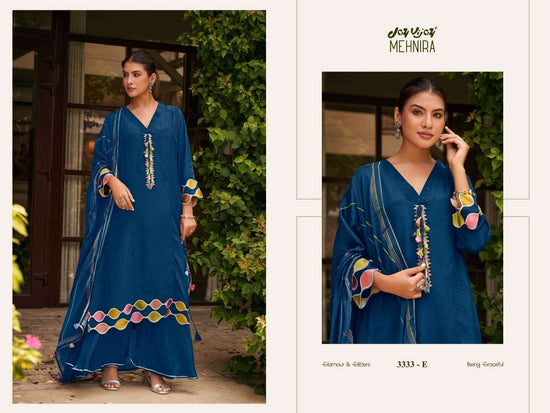 Jay Vijay Mehnira 3333 Natural Crape Dress Material