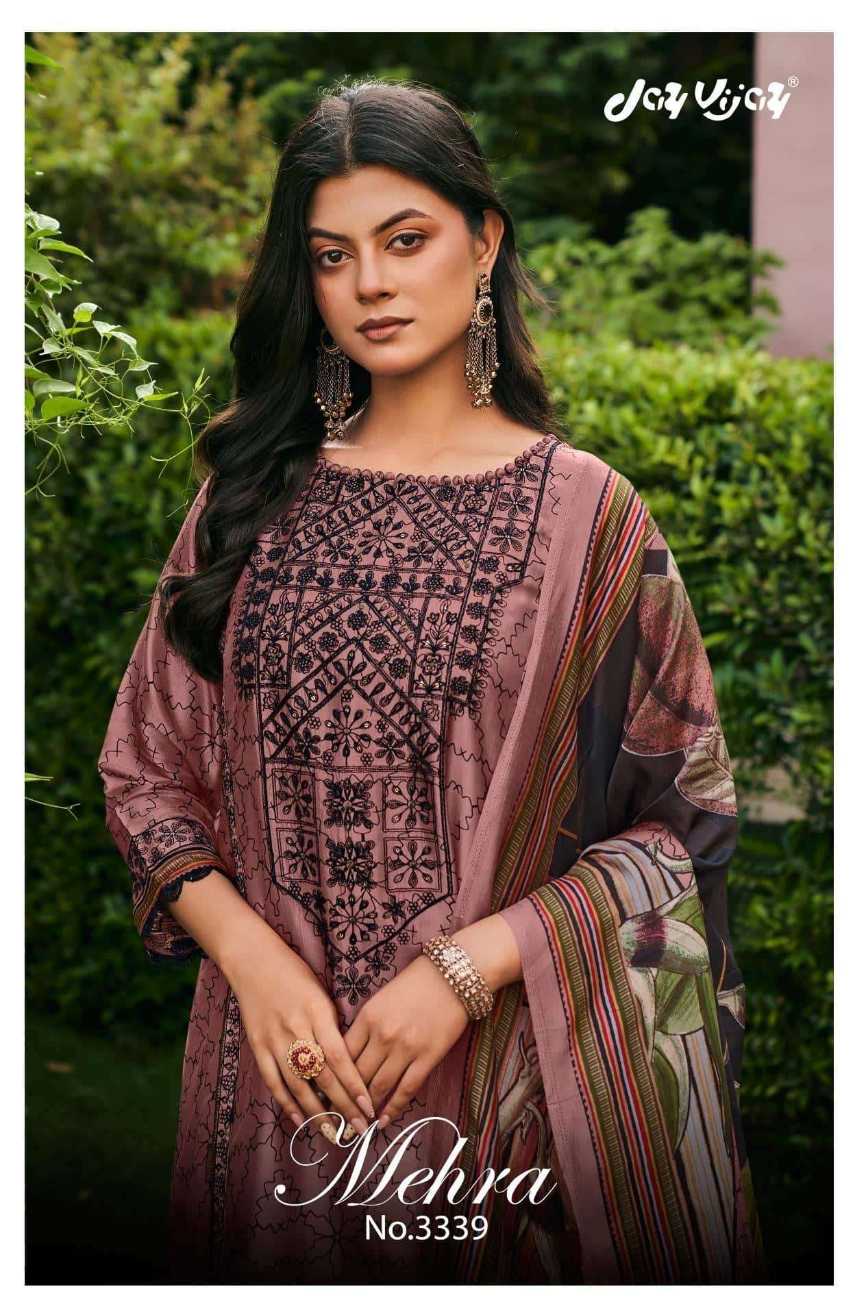 Jay Vijay Mehra 3339 Bemberg Tussar Silk Salwar Suit