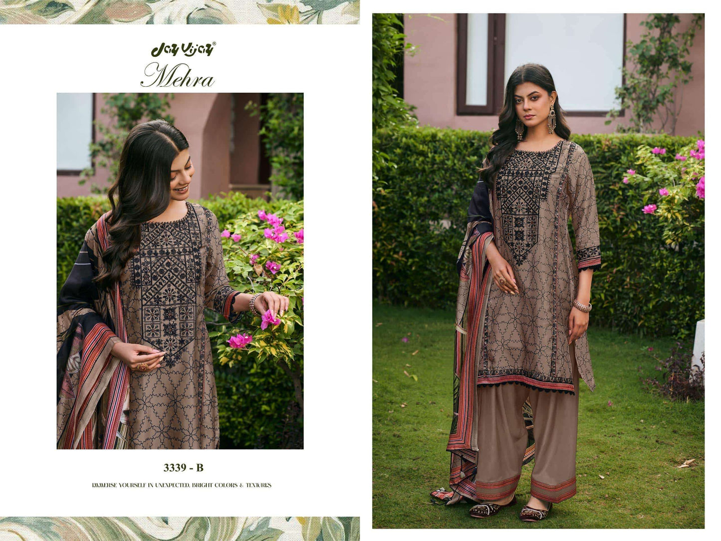 Jay Vijay Mehra 3339 Bemberg Tussar Silk Salwar Suit