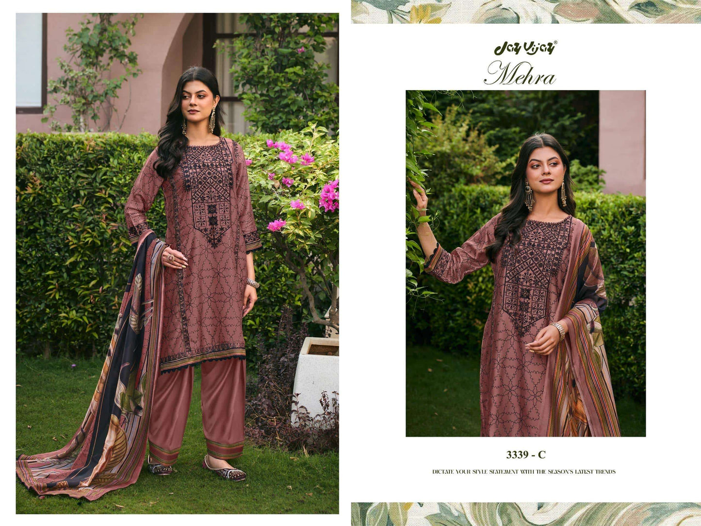 Jay Vijay Mehra 3339 Bemberg Tussar Silk Salwar Suit