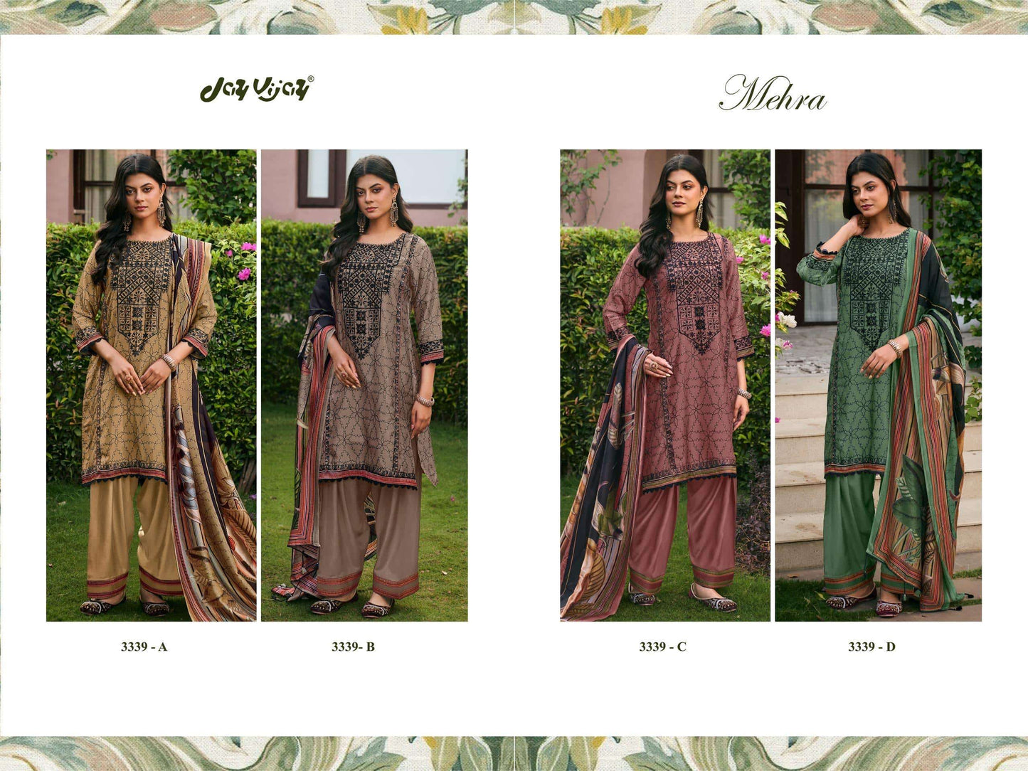 Jay Vijay Mehra 3339 Bemberg Tussar Silk Salwar Suit