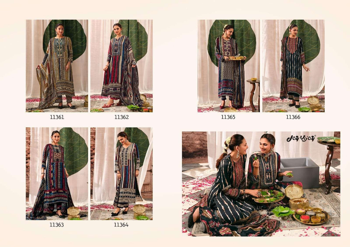 Jay Vijay Mehroom Premium Kutch Satin Ajrak Dress Material