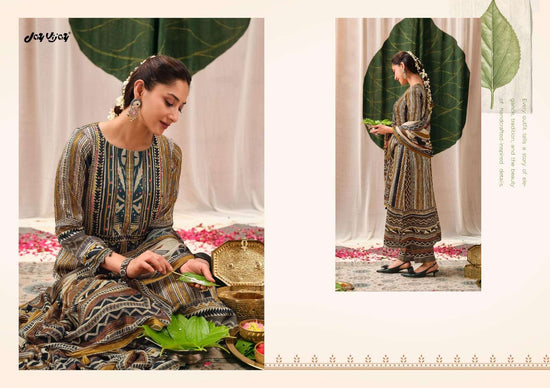 Jay Vijay Mehroom Premium Kutch Satin Ajrak Dress Material