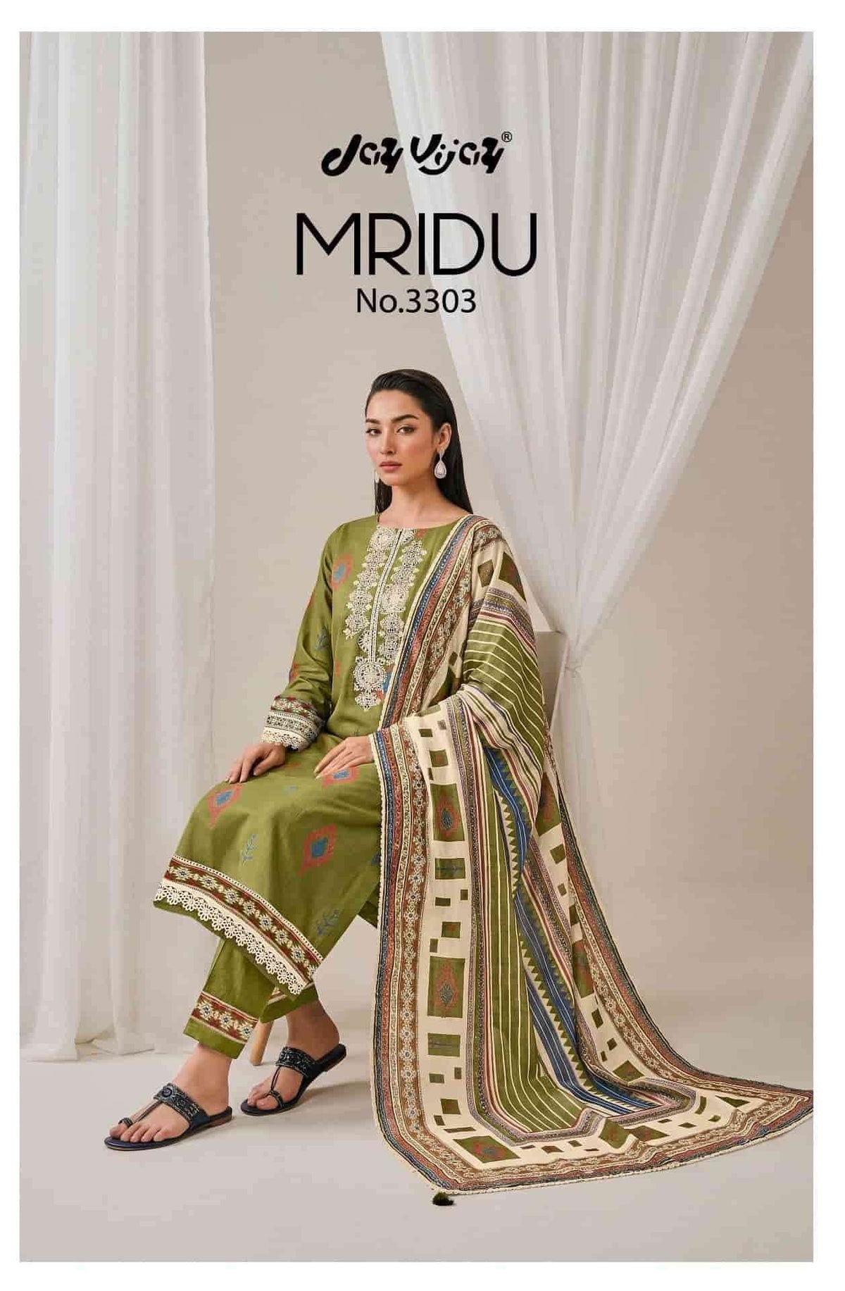 Jay Vijay Mridu 3303 Fancy Cotton Dress Material - Amrah Wholesale