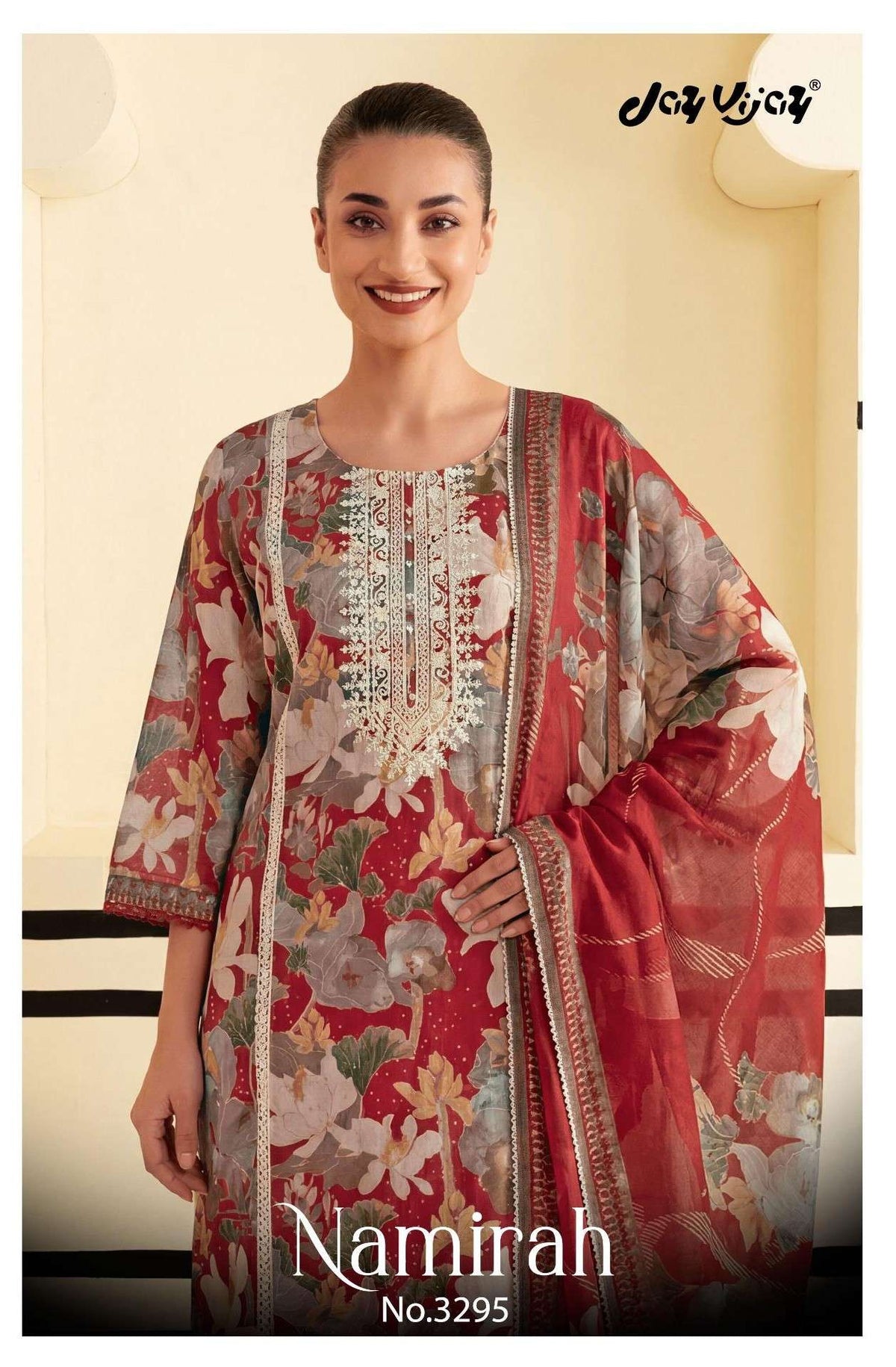 Jay Vijay Namirah 3295 Dress Material Wholesale Catalogue - Amrah Wholesale