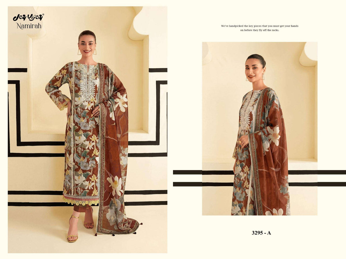 Jay Vijay Namirah 3295 Dress Material Wholesale Catalogue - Amrah Wholesale