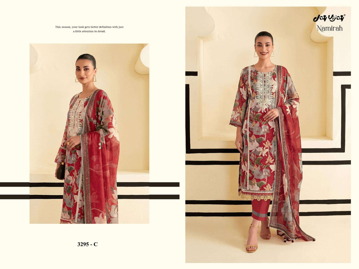 Jay Vijay Namirah 3295 Dress Material Wholesale Catalogue - Amrah Wholesale