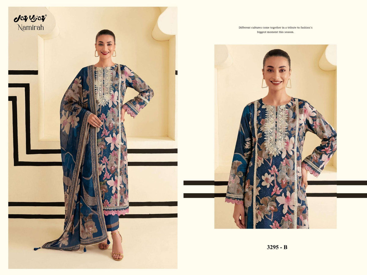 Jay Vijay Namirah 3295 Dress Material Wholesale Catalogue - Amrah Wholesale