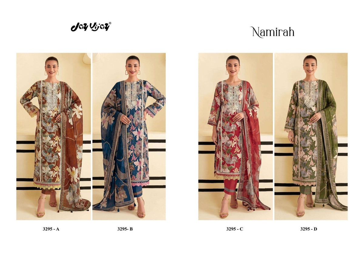 Jay Vijay Namirah 3295 Dress Material Wholesale Catalogue - Amrah Wholesale